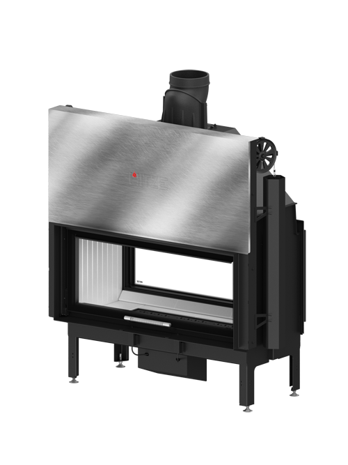 Inbouwhaard (doorkijk) met liftdeur Ardente-105x43.DGS